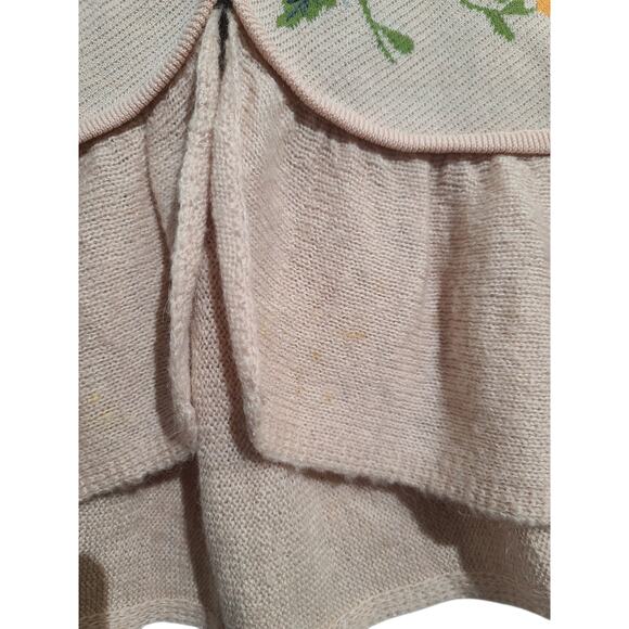 Anthropologie Moth Pink Beaded Embroidered Bird Winged Wonder Cardigan Size XS - Picture 7 of 11